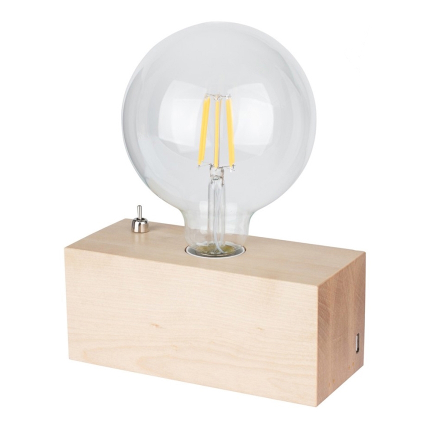 Bordlampe THEO 1xE27/25W/230V i birketræ