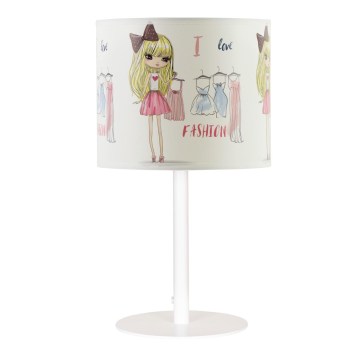 Bordlampe til børn GIRLS VIBES 1xE27/60W/230V Ø 18 cm Jeg elsker mode