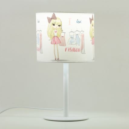 Bordlampe til børn GIRLS VIBES 1xE27/60W/230V Ø 18 cm Jeg elsker mode