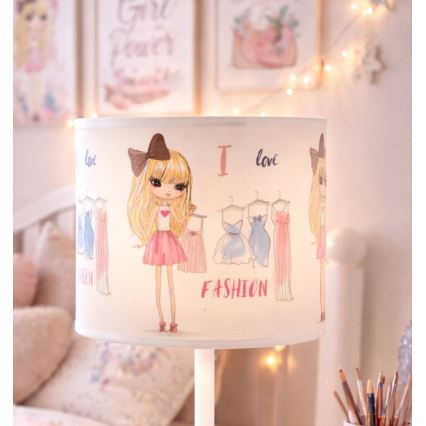 Bordlampe til børn GIRLS VIBES 1xE27/60W/230V Ø 18 cm Jeg elsker mode