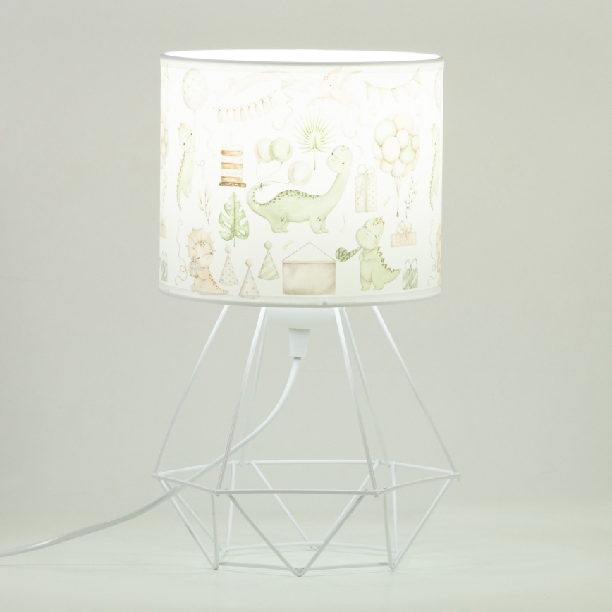 Bordlampe til børn KIDS ROOM 1xE27/60W/230V Ø 18 cm dinosaur