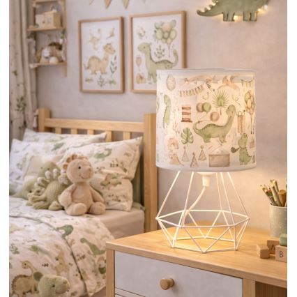 Bordlampe til børn KIDS ROOM 1xE27/60W/230V Ø 18 cm dinosaur
