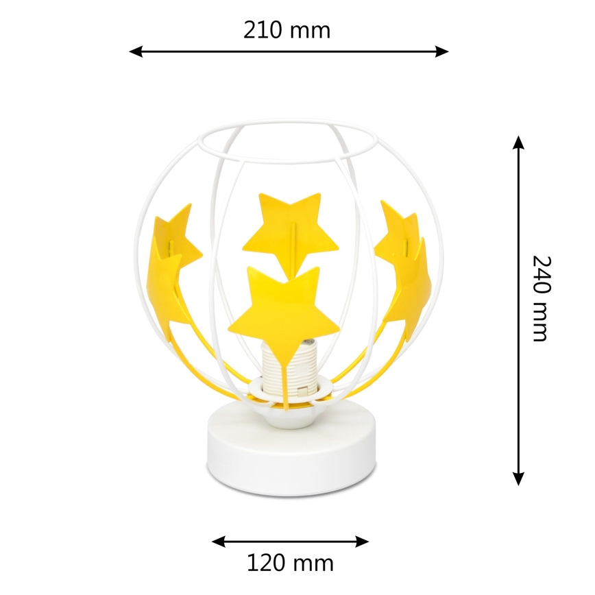 Bordlampe til børn STARS 1xE27/15W/230V gul/hvid