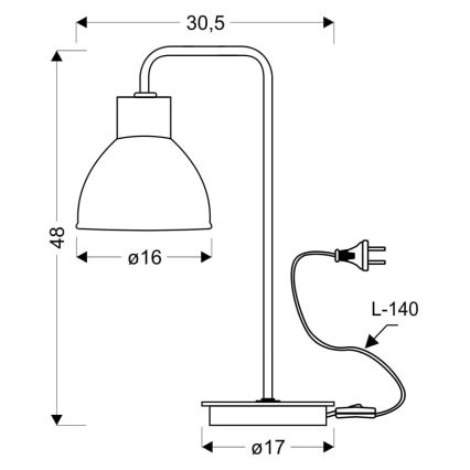 Bordlampe VARIO 1xE27/60W/230V