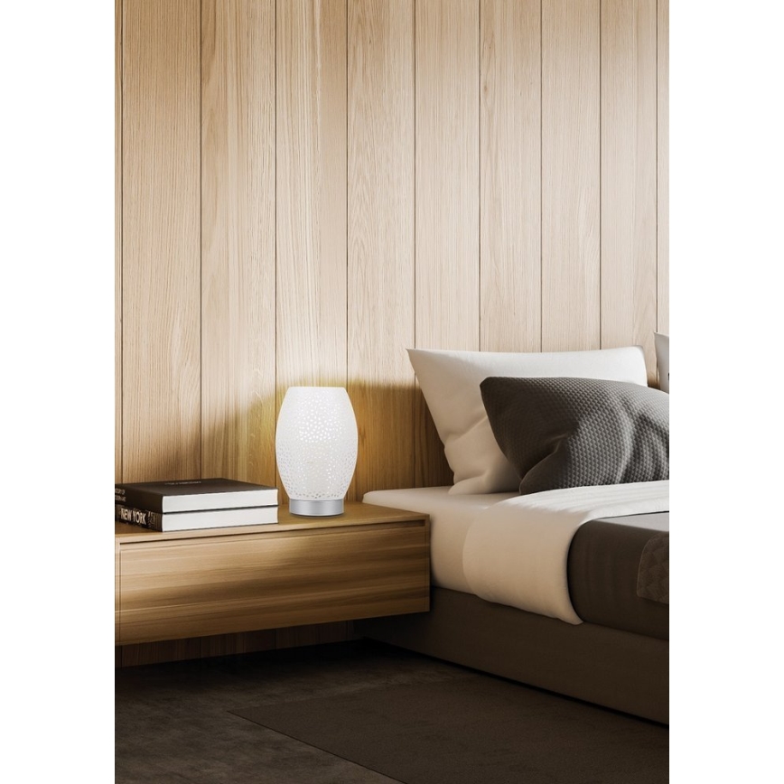Bordlampe VENUS 1xE27/60W/230V hvid/sølv