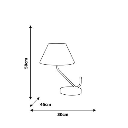 Bordlampe VICTORIA 1xE27/60W/230V hvid