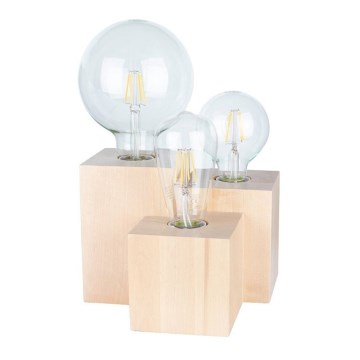 Bordlampe VINCENT 3xE27/15W/230V birketræ