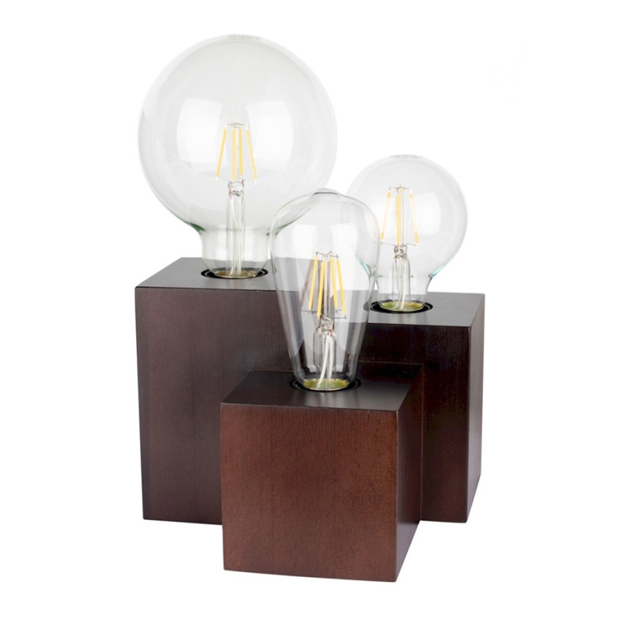 Bordlampe VINCENT 3xE27/15W/230V bøg
