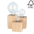 Bordlampe VINCENT 3xE27/15W/230V egetræ - FSC-certificeret