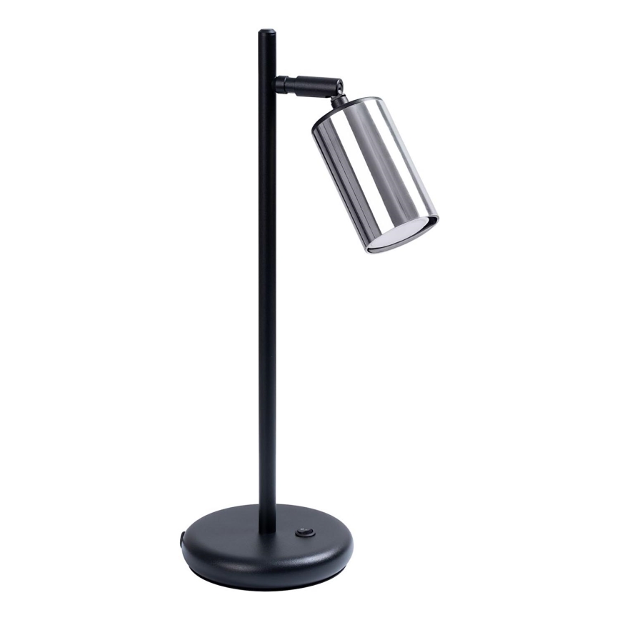 Bordlampe WINX 1xGU10/10W/230V sort/skinnende krom