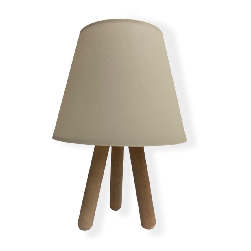 Bordlampe WOOD 1xE27/60W/230V beige