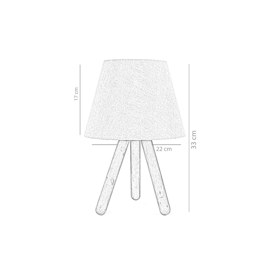 Bordlampe WOOD 1xE27/60W/230V beige