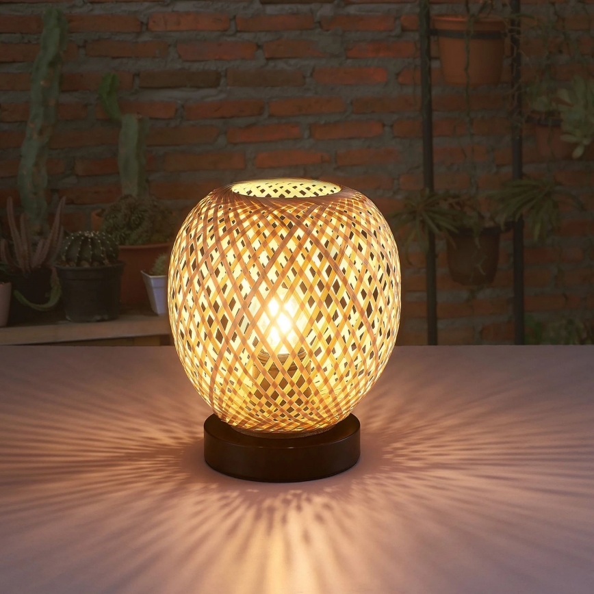 Bordlampe ZANZIBAR 1xE27/20W/230V diameter 18 cm bambus