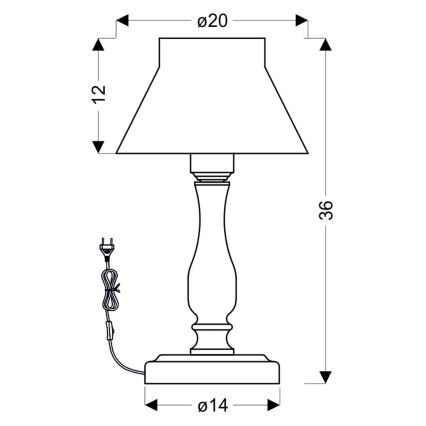 Bordlampe ZEFIR 1xE27/40W/230V