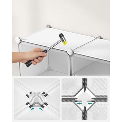 BOXIFY modulært reolsystem med opbevaringsrum, hvid