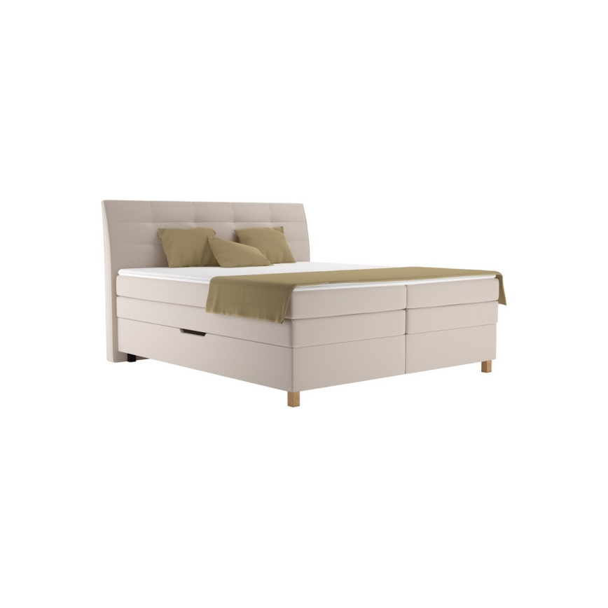 Boxspring-seng med madras BEA 160 x 200 cm i beige