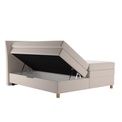 Boxspring-seng med madras BEA 160 x 200 cm i beige