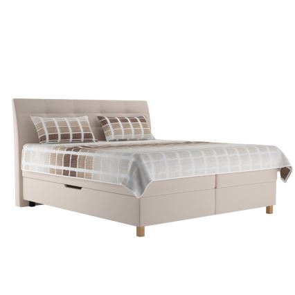 Boxspring-seng med madras BEA 160 x 200 cm i beige