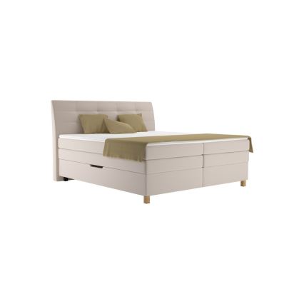 Boxspring-seng med madras BEA 160x200 cm beige