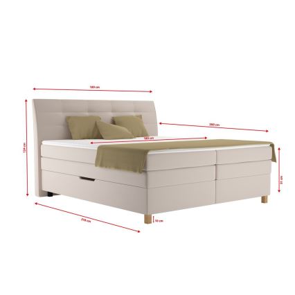 Boxspring-seng med madras BEA 180x200 cm beige