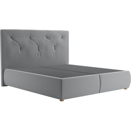 Boxspring-seng med madras og topmadras ELEN 160x200 cm grå