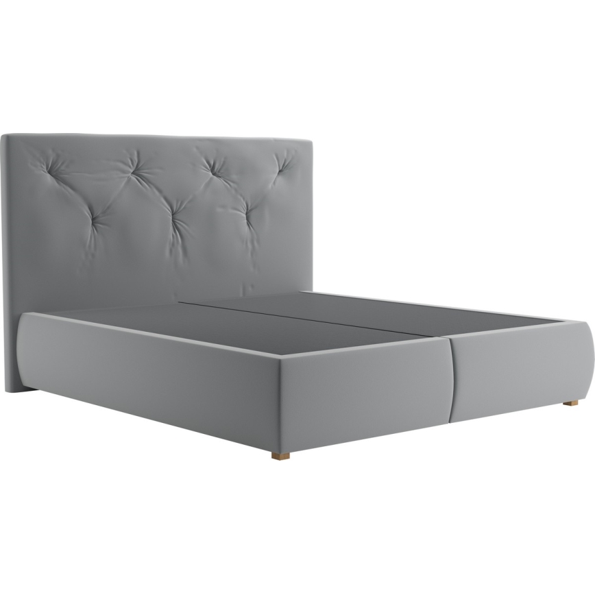 Boxspring-seng med madras og topmadras ELEN 160x200 cm grå