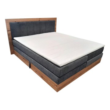 Boxspring-seng med madrasser og topmadras samt opbevaringsplads JASMINE 180x200 cm grå
