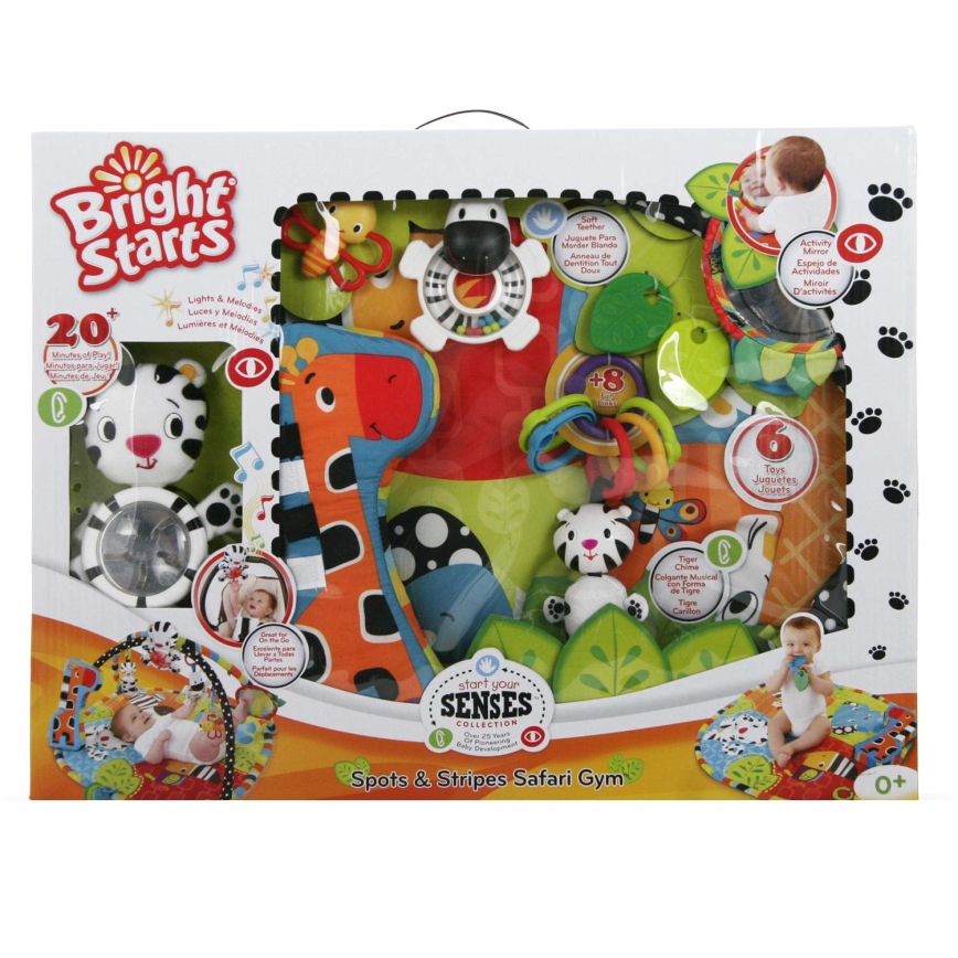 Bright Starts - Legetæppe til baby SAFARI flerfarvet