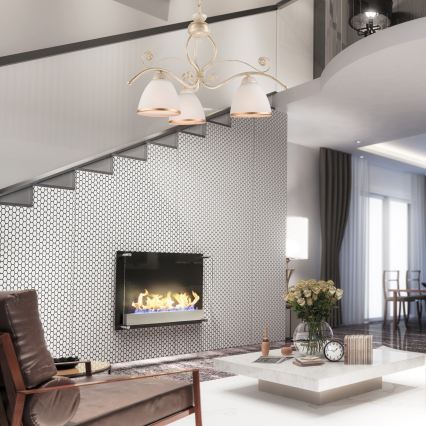 Brilagi - ANTICO LED-lysekrone med kæde 3xE27/60W/230V 3000K hvid patina