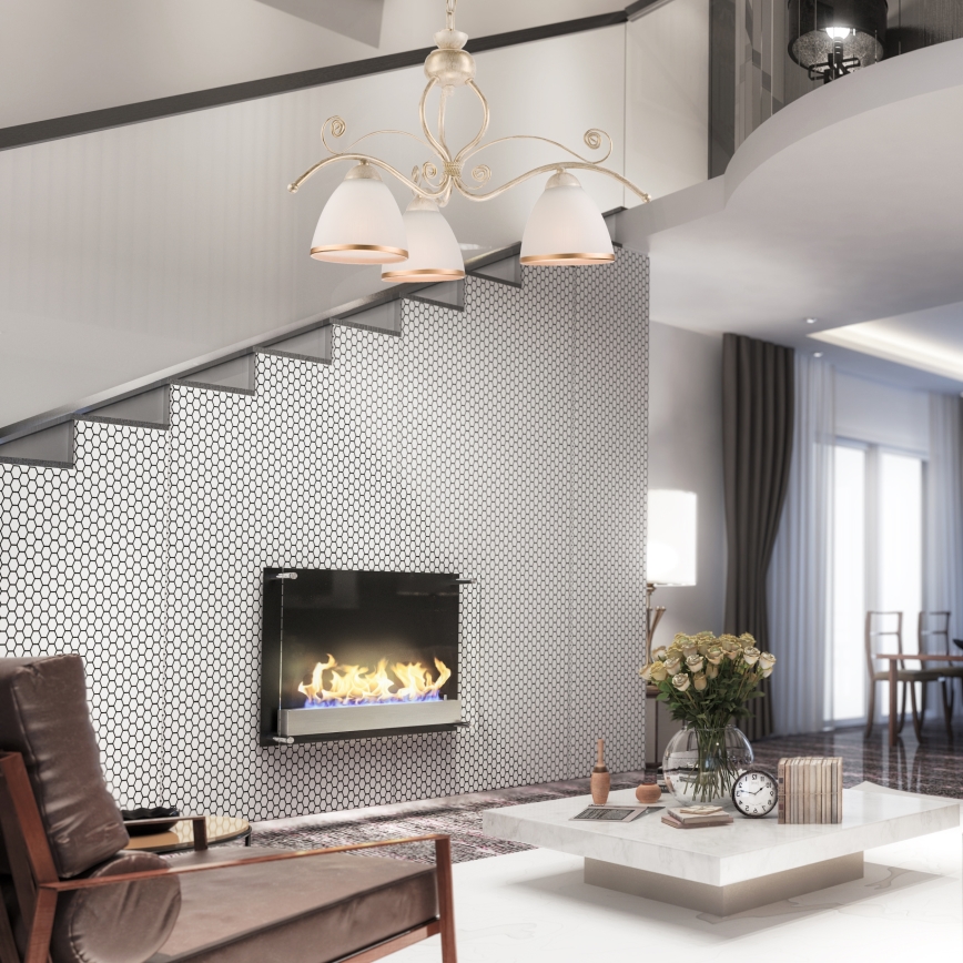 Brilagi - ANTICO LED-lysekrone med kæde 3xE27/60W/230V 3000K hvid patina