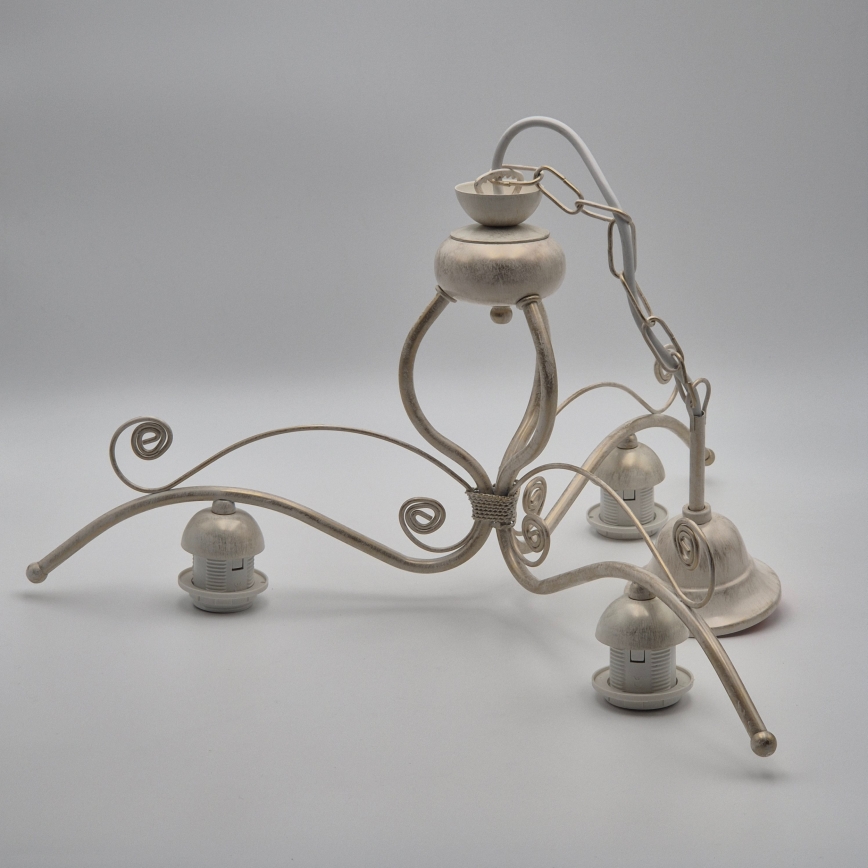 Brilagi - ANTICO LED-lysekrone med kæde 3xE27/60W/230V 3000K hvid patina