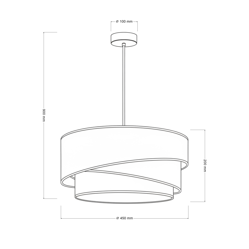 Brilagi - ARROW pendel med kabel, 1xE27/60W/230V, Ø 45 cm, beige
