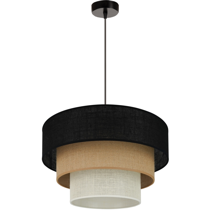 Brilagi - Loftlampe på wire ASPEN LUNETA 1xE27/15W/230V Ø 45 cm sort/beige/krem