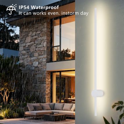 Brilagi - LED udendørs væglampe AURA LED/20W/230V 3000K IP54 97 cm hvid CRI 90