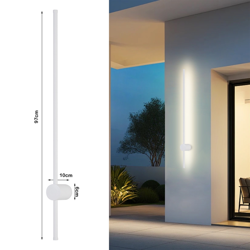 Brilagi - LED udendørs væglampe AURA LED/20W/230V 3000K IP54 97 cm hvid CRI 90