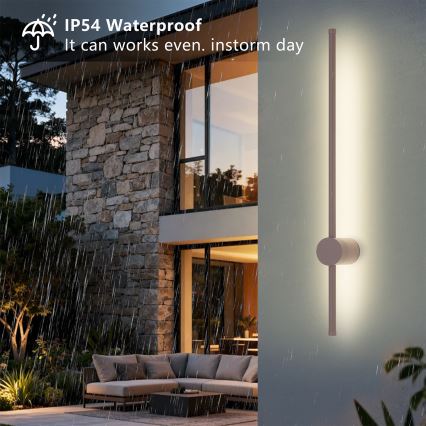 Brilagi - LED udendørs væglampe AURA LED/12W/230V 3000K IP54 65 cm brun CRI 90