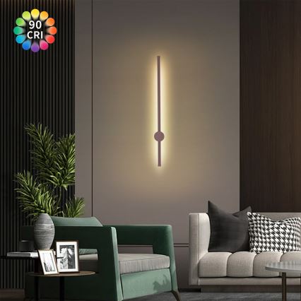 Brilagi - LED udendørs væglampe AURA LED/12W/230V 3000K IP54 65 cm brun CRI 90