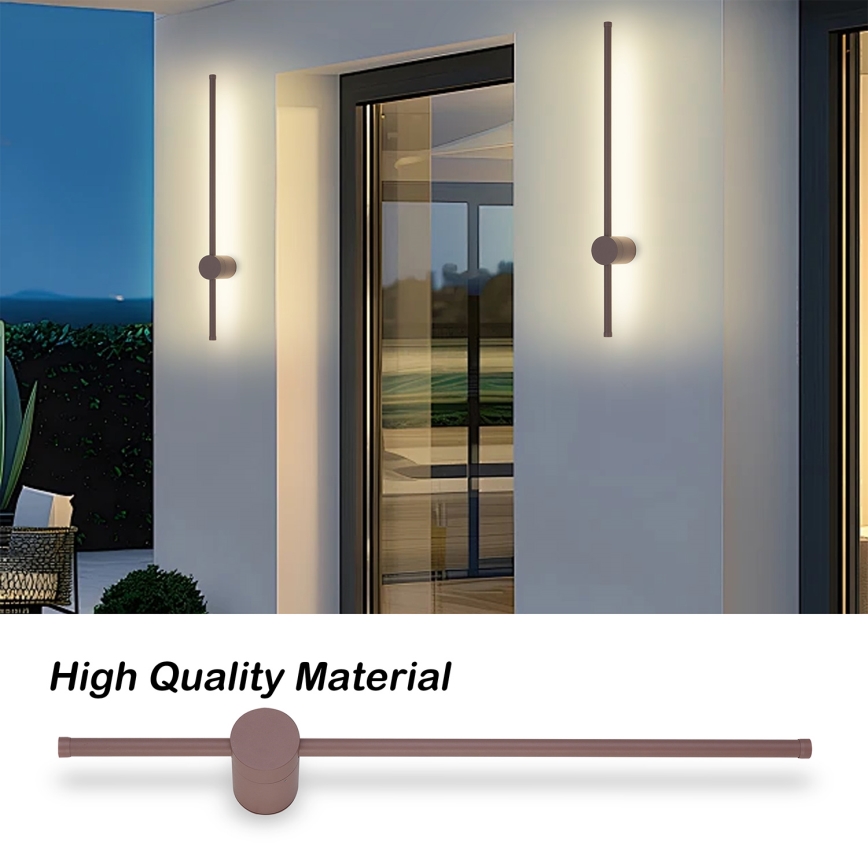 Brilagi - LED udendørs væglampe AURA LED/12W/230V 3000K IP54 65 cm brun CRI 90
