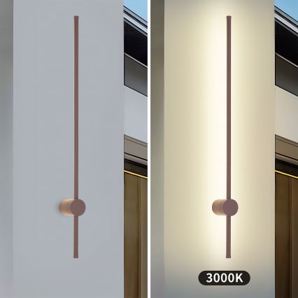 Brilagi - LED udendørs væglampe AURA LED/20W/230V 3000K IP54 97 cm brun CRI 90