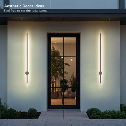 Brilagi - LED udendørs væglampe AURA LED/20W/230V 3000K IP54 97 cm brun CRI 90