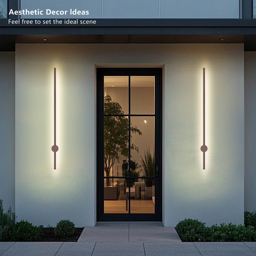 Brilagi - LED udendørs væglampe AURA LED/20W/230V 3000K IP54 97 cm brun CRI 90