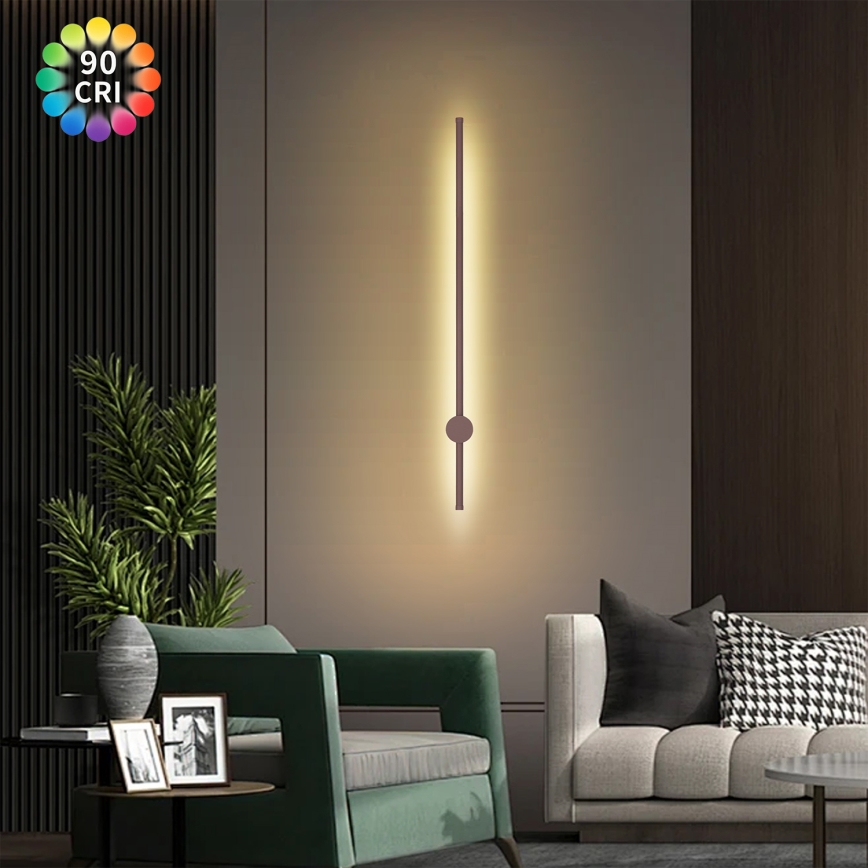 Brilagi - LED udendørs væglampe AURA LED/20W/230V 3000K IP54 97 cm brun CRI 90