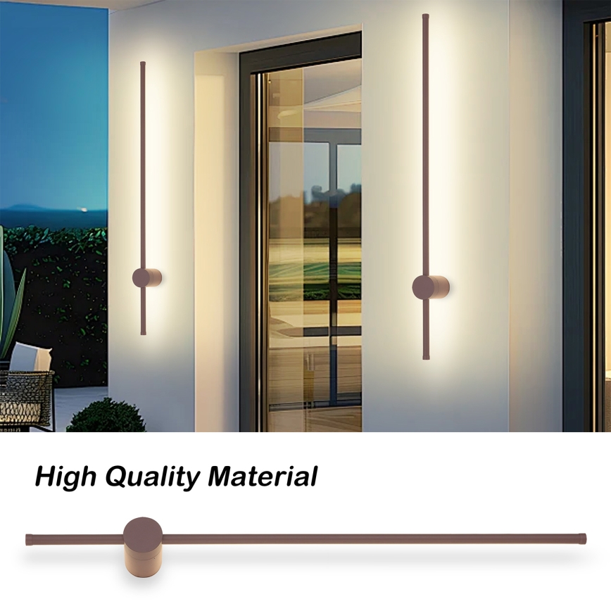 Brilagi - LED udendørs væglampe AURA LED/20W/230V 3000K IP54 97 cm brun CRI 90