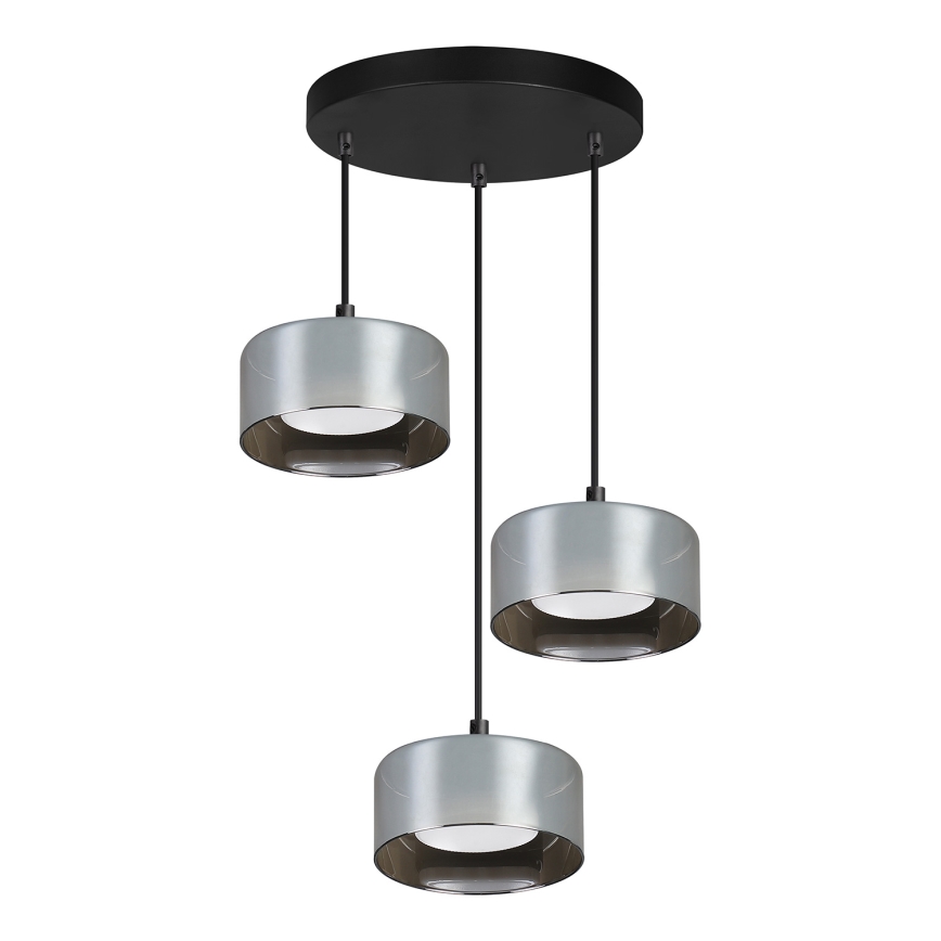 Brilagi - LED RGB+CCT dæmpbar pendel med wire AURA LUX 3xGX53/14W/230V 2700-6500K Wi-Fi Tuya sort/røget