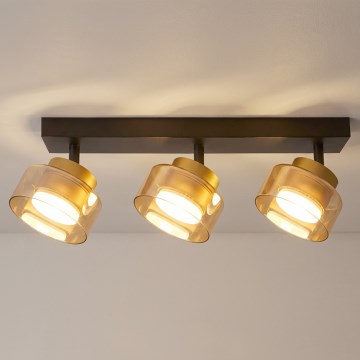 Brilagi - AURA LUX spotlampe 3xGX53/30W/230V sort/guld