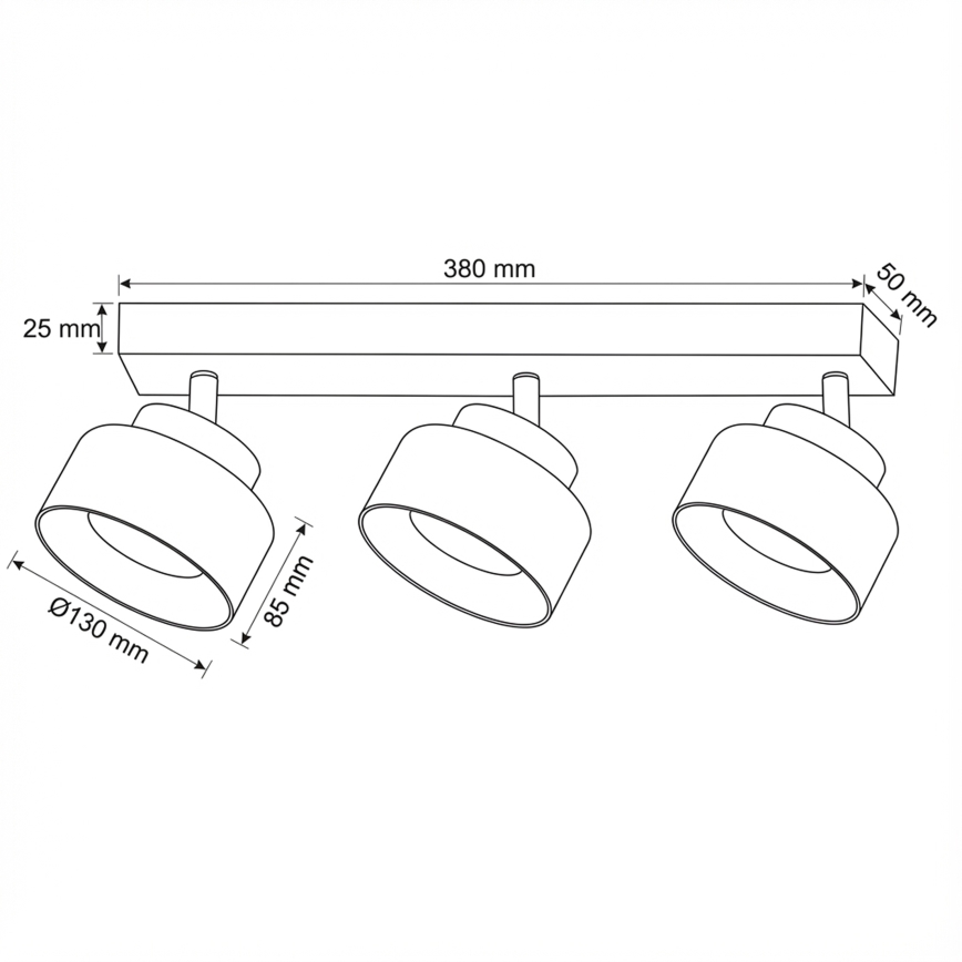 Brilagi - AURA LUX spotlampe 3xGX53/30W/230V sort/guld