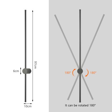 Brilagi - LED udendørs vægarmatur AURA LED/20W/230V 4000K IP54 97 cm antracit CRI 90