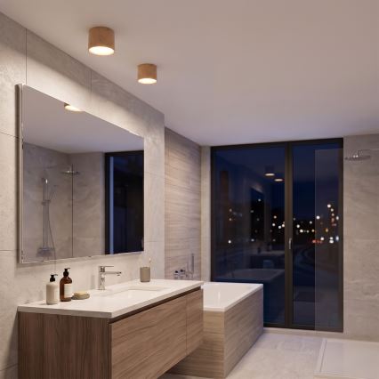 BRILAGI - Badeværelses-spot SMOOTH 1xGX53/15W/230V 60x82 mm i egetræsfiner IP54