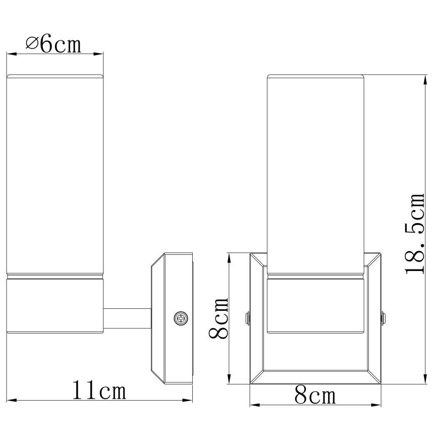 Brilagi - Badeværelses væglampe RAY 1xE14/40W/230V IP44