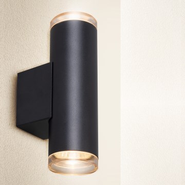 Brilagi - Badeværelses vægspot SELE AQUA 2xGU10/30W/230V IP44 sort